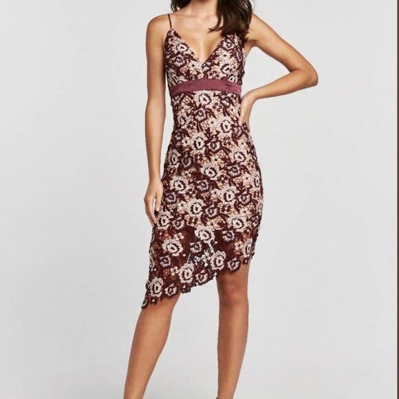 Bardot Dresses & Skirts - Bardot Womens Dress Sz 10 Dalia Lace In Burgundy Floral Sleeveless Party Formal